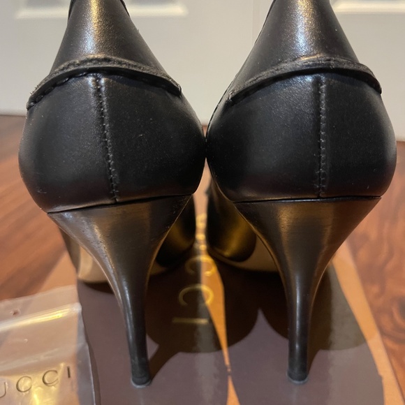 Gucci Black Leather Bamboo Tassels Loafer Pumps sz 6 1/2 shoes - Picture 4 of 5